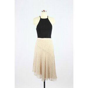 CLUB MONACO Light Pink Abstract Print Silk Chiffon Asymmetrical Skirt, Size 0